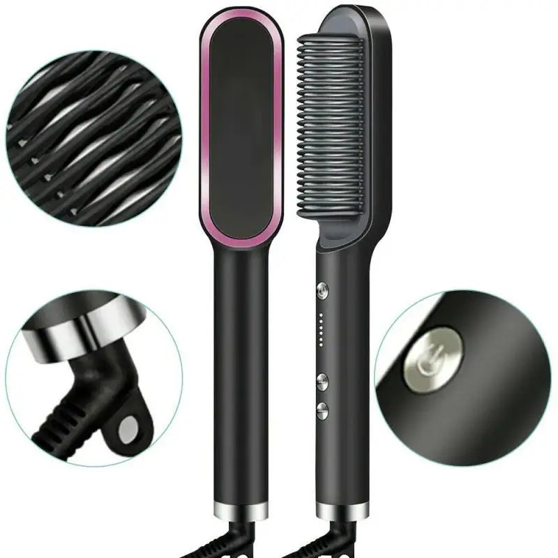 Escova 5 em 1 Bivolt Soothing Brush - Alisa, Hidrata, Modela, Seca e Combate o Frizz