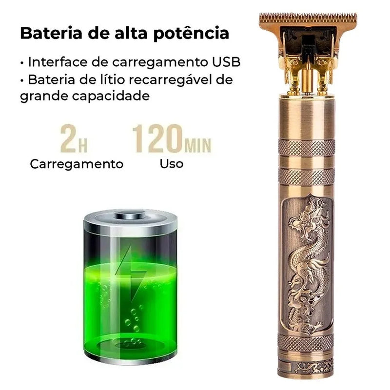 Máquina de cortar cabelo barbeiro dragão profissional