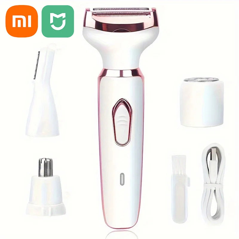 Aparador Elétrico Xiaomi 4 em 1 - Depilador Corporal Painless, Sem Fio, Presente Ideal para Mulheres