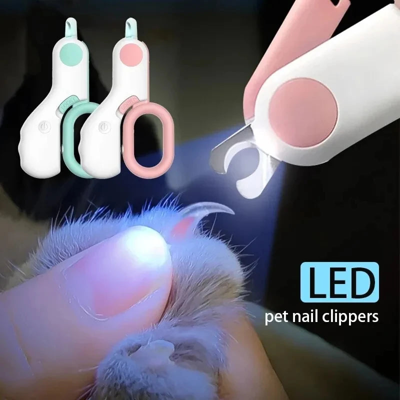 Cortador de Unhas para Pets com Luz LED - Gatos e Cachorros, Segurança e Precisão