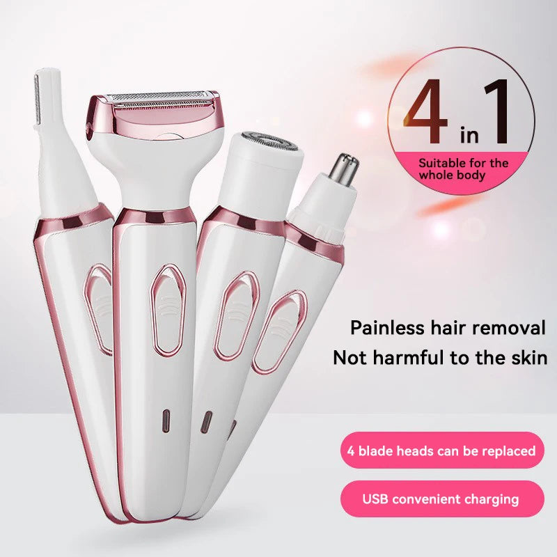 Aparador Elétrico Xiaomi 4 em 1 - Depilador Corporal Painless, Sem Fio, Presente Ideal para Mulheres